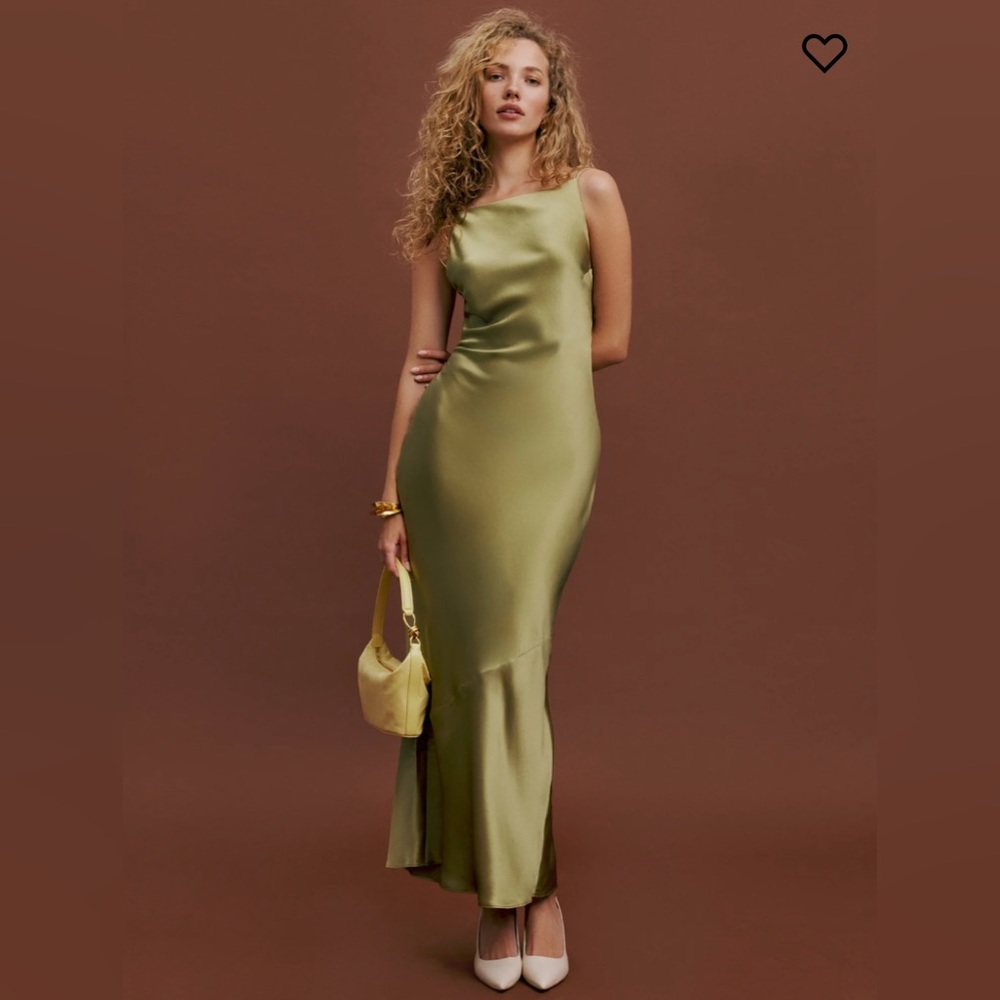 Reformation Adkins dress, olive oil size L